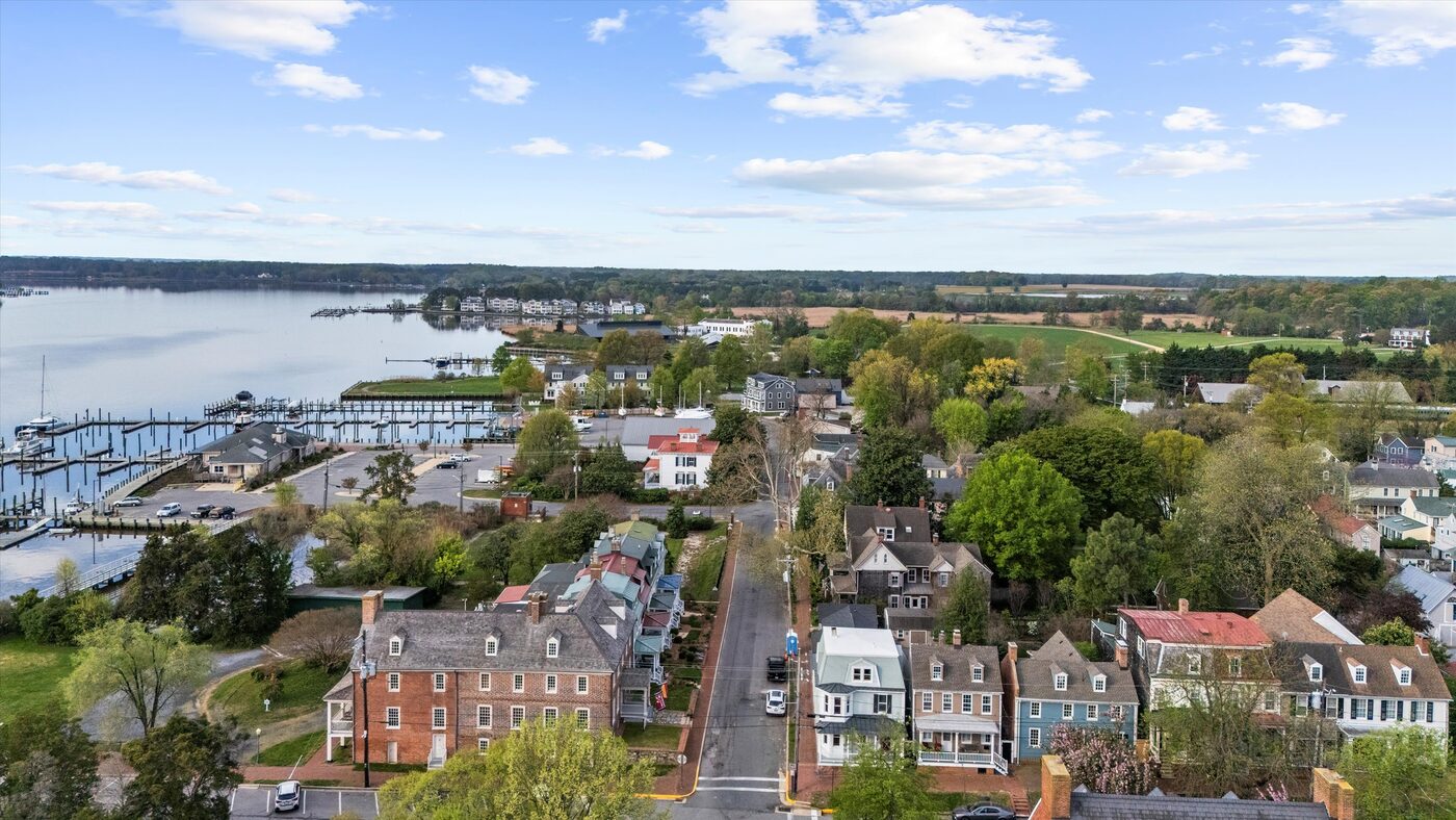 Chestertown and the Chester River from above