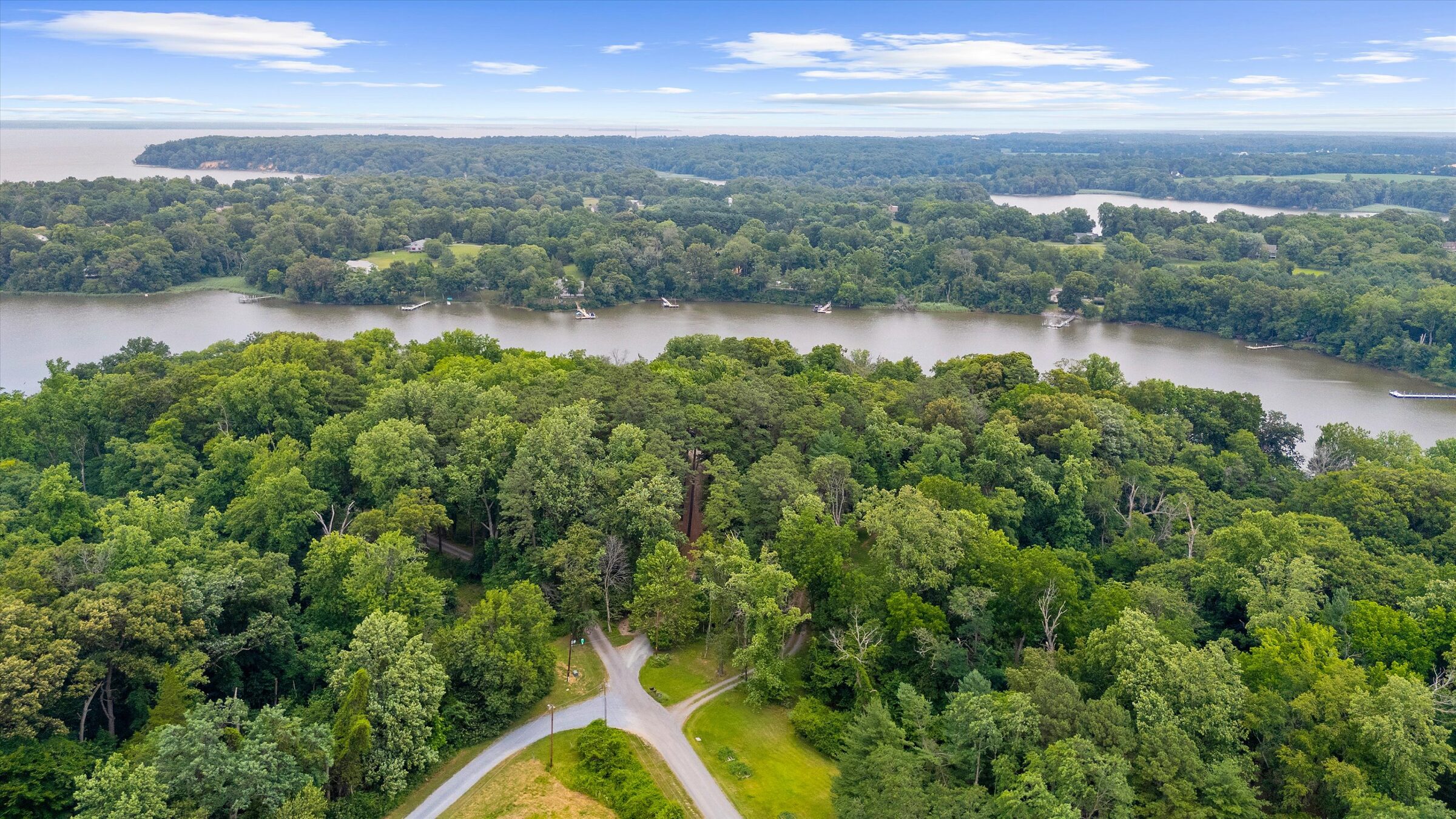 A winding Eastern Shore river from above