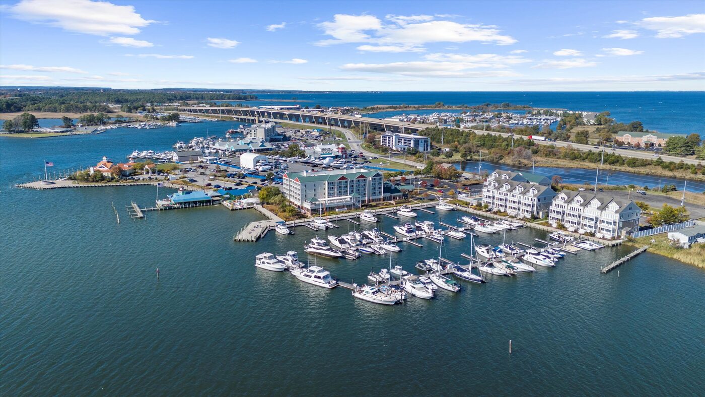 Kent Island marina from above